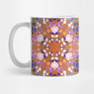 Dot Mandala Orange Blue Pink and White Mug